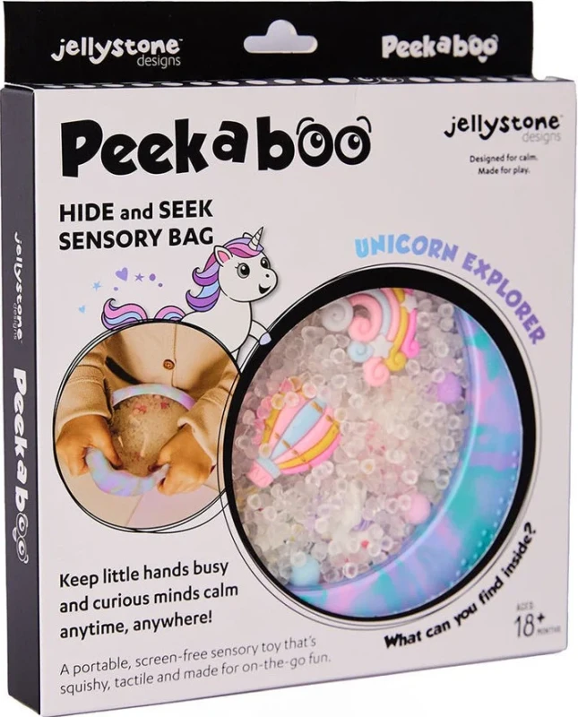 Zabawka sensoryczna dla dzieci Peekaboo Jednorożec – detale