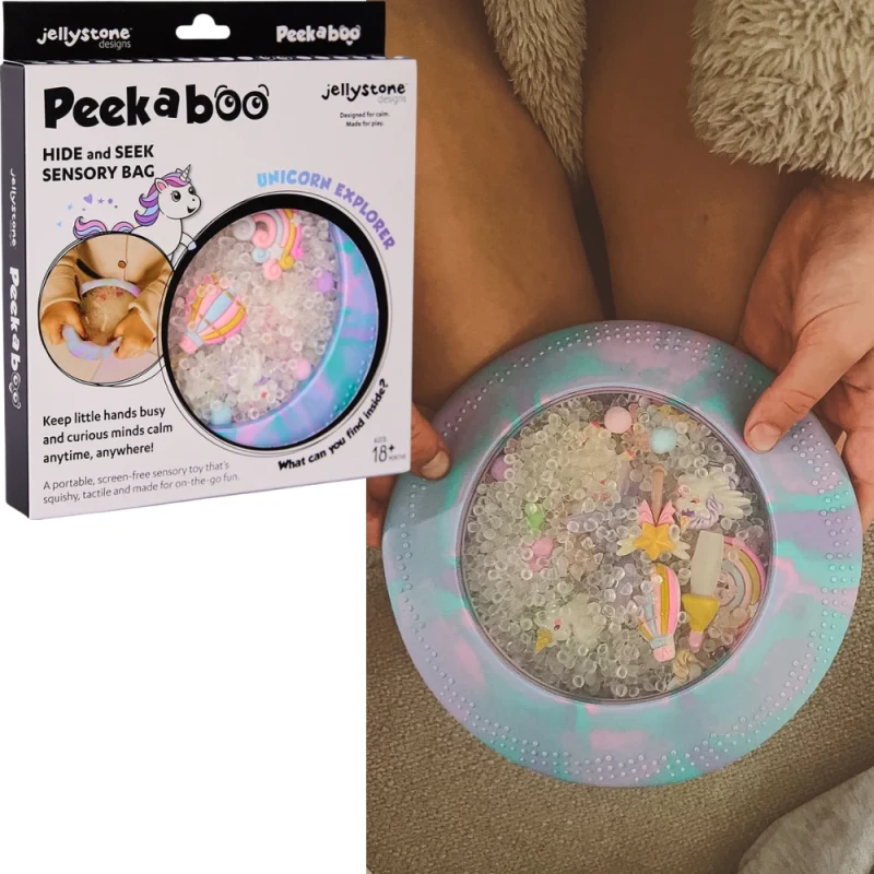 Opakowanie Jellystone Peekaboo Hide and Seek Sensory Bag Unicorn