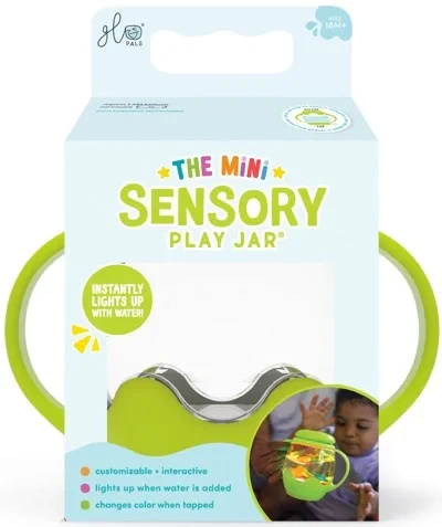 Mini słoik sensoryczny Glo Pals zielony – świecący po napełnieniu wodą
