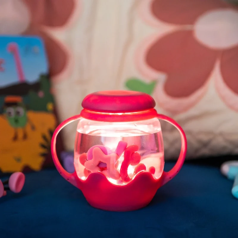 Świecący mini słoik sensoryczny Glo Pals różowy zmieniający kolory światła