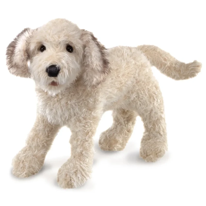 pies labradoodle pacynka Folkmanis realistyczna maskotka