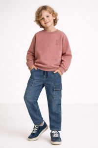 Spodnie jeansowe typu cargo dla chłopca Niebieski Denim Mayoral 26-06570-018