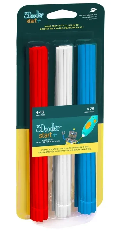 Zapasowe wkłady EKO 3Doodler Start Plus 75 sztuk trzy kolory