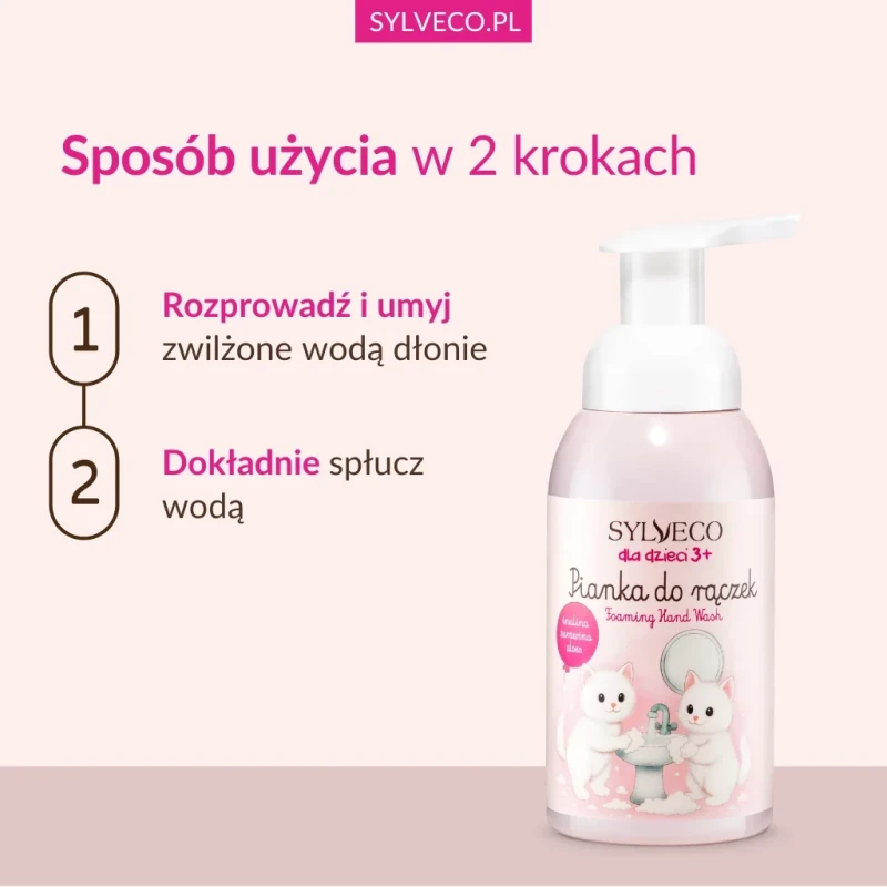 Jak używać pianki do mycia rąk dla dzieci SYLVECO – instrukcja krok po kroku
