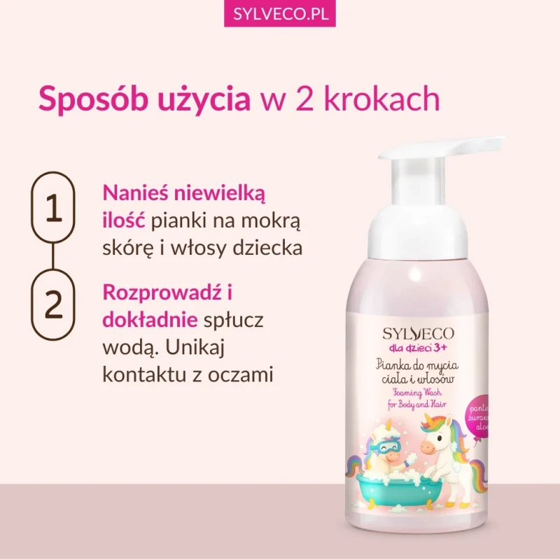 Jak stosować piankę do mycia ciała i włosów dla dzieci SYLVECO – instrukcja