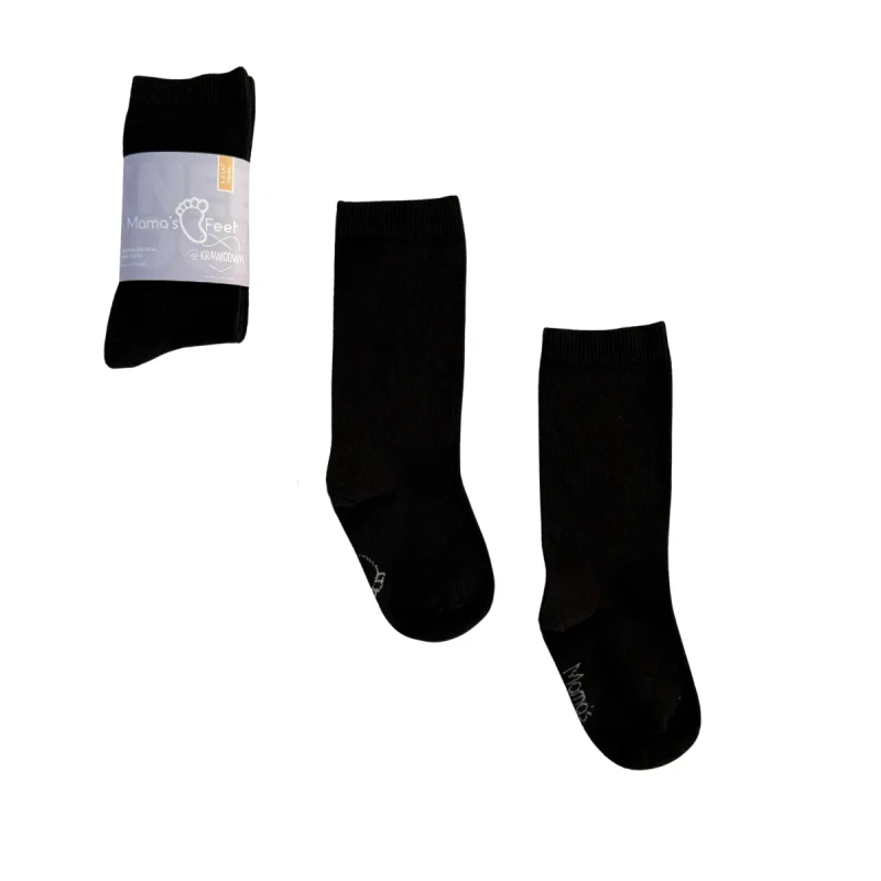 czarne podkolanówki dziecięce Mama’s Feet packshot produktu