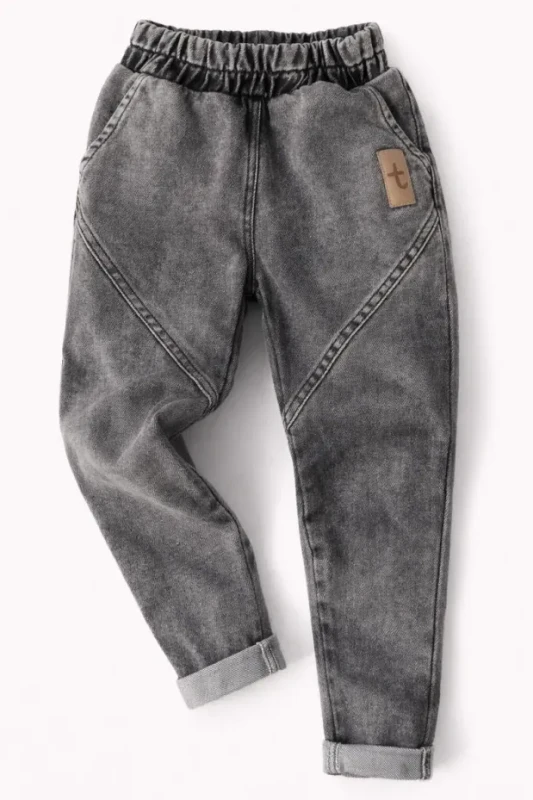 Spodnie jeans dziecięce TUSS Classic light grey 92% bawełna 8% elastan