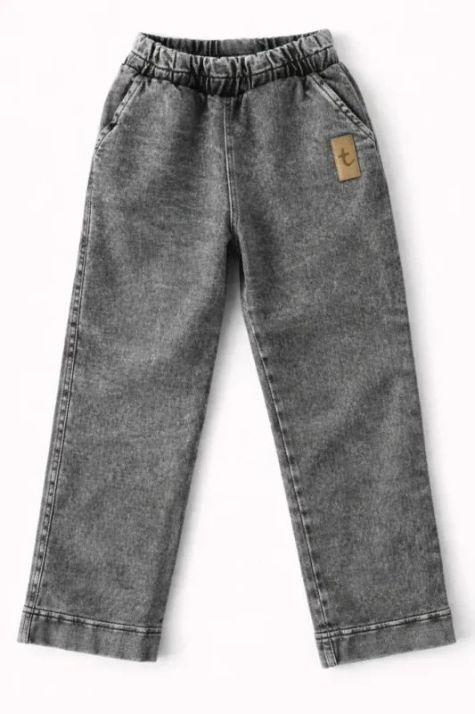 Spodnie jeans dziecięce TUSS Baggy light grey 92% bawełna 8% elastan
