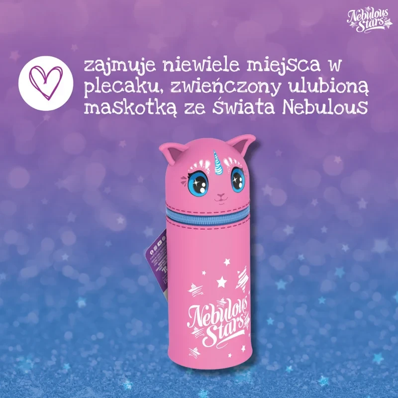 Piórnik silikonowy dla dziewczynki Nebulous Stars Stella pastelowy róż