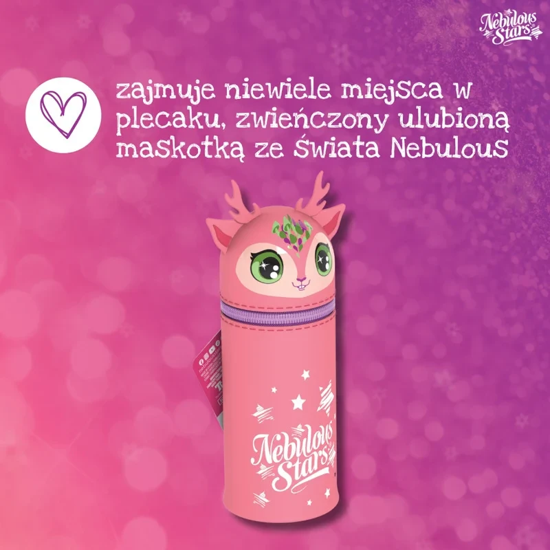 Piórnik silikonowy dla dziewczynki Nebulous Stars Elena pastelowy koral