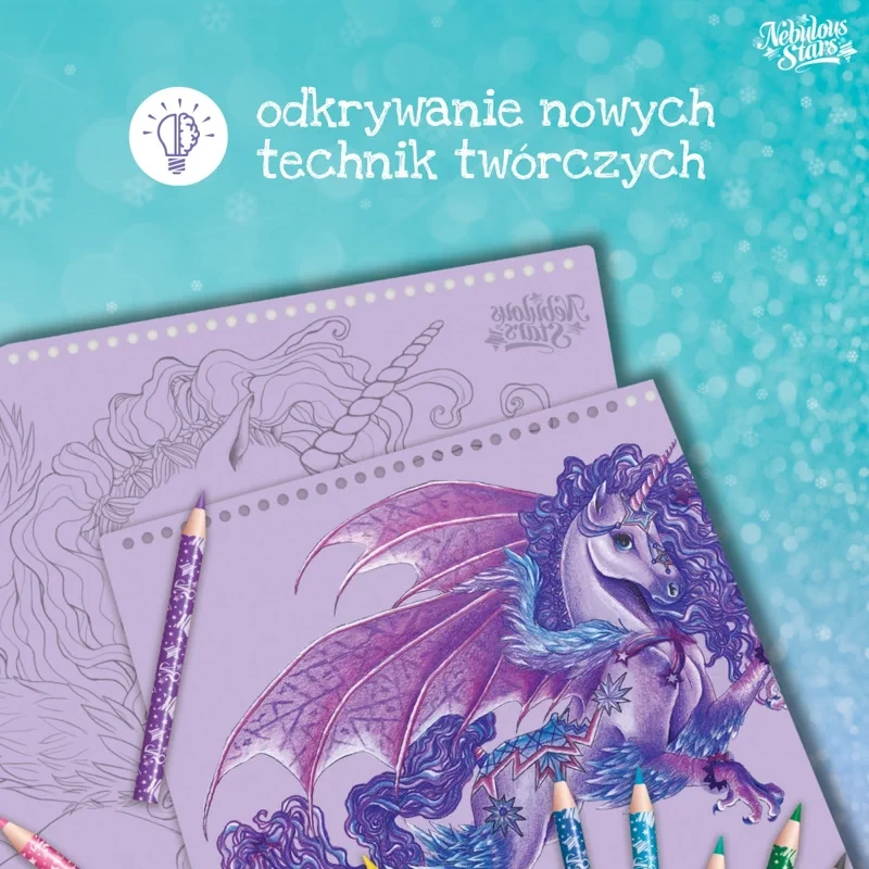 Kolorowa ilustracja konia Daliaz z zestawu Nebulous Stars dla dzieci 7+