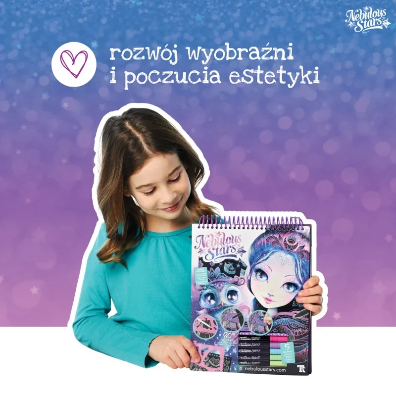 Nebulous Stars Szkicownik 7+ Eclipsia – czarne kartki i neonowe pisaki | PolkaBubu