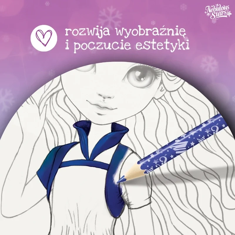 Kolorowanie postaci Nebulia kredką w szkicowniku Nebulous Stars