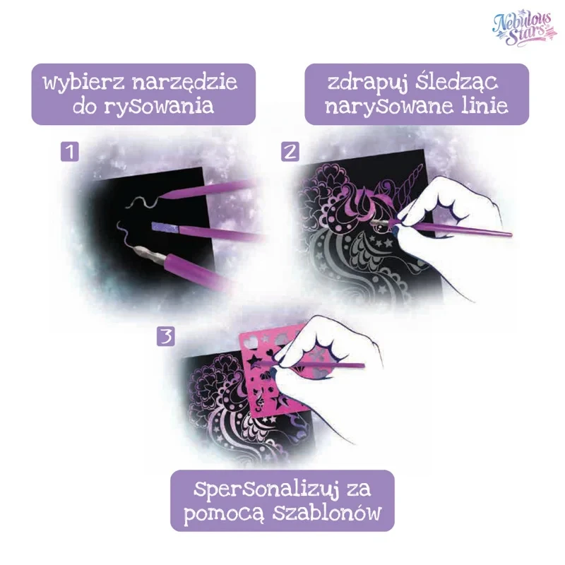Tył opakowania Nebulous Stars Zdrapywanki Isadora