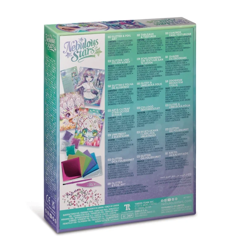 Tył opakowania Nebulous Stars album do scrapbookingu