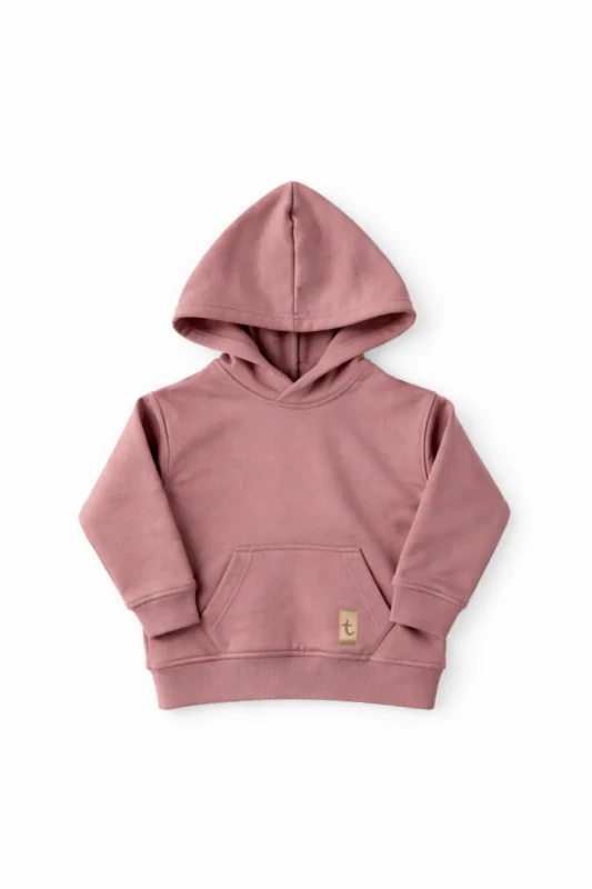 bluza dziecięca hoodie brudny róż TUSS bawełniana bluza z kapturem