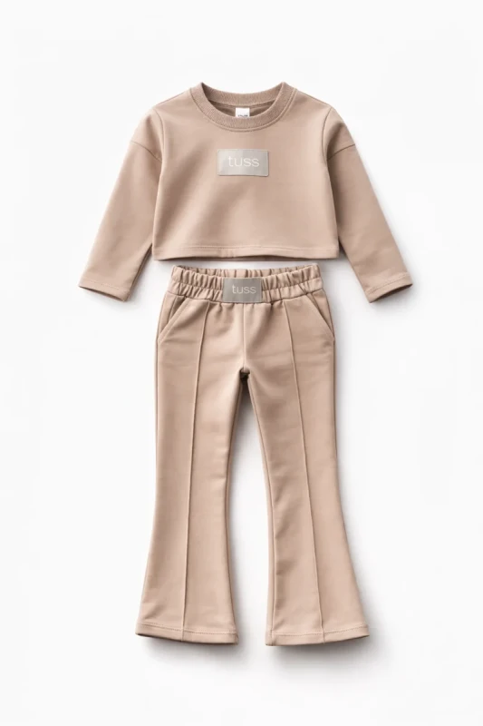 beżowy komplet dziecięcy TUSS CHIC bluza i spodnie zestaw dziecięcy