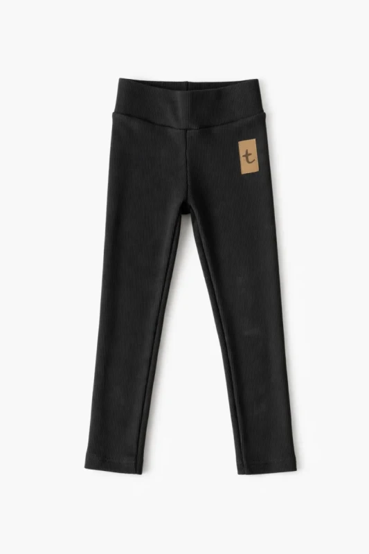 legginsy dziecięce TUSS rib grafitowe prążkowane