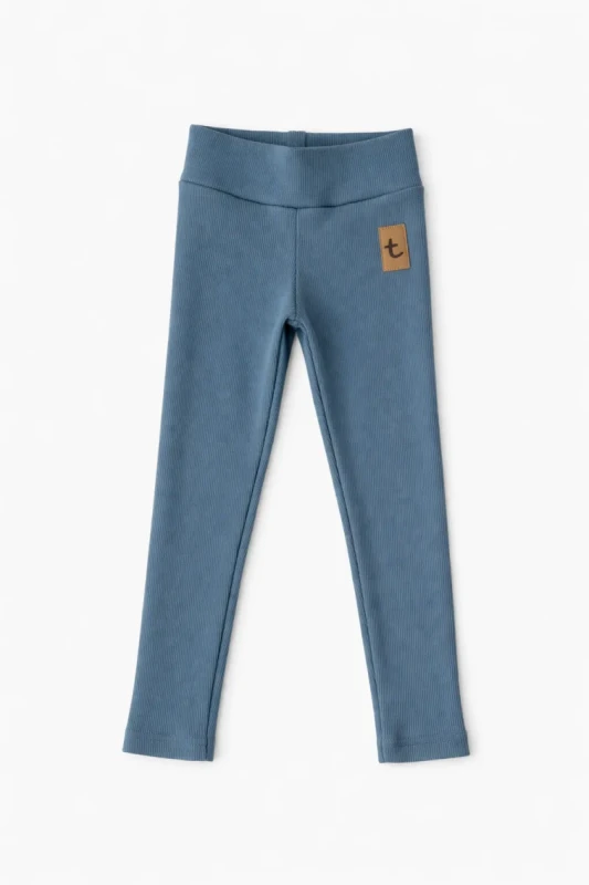 legginsy dziecięce TUSS rib niebieskie prążkowane