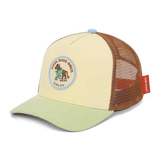czapka z daszkiem dla dzieci Hello Hossy Rolling Pony styl trucker przód