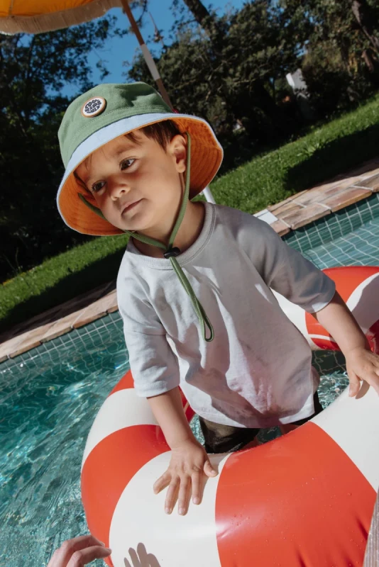 Dziecięcy kapelusz bucket hat Mini Leaf Hello Hossy z bawełny organicznej