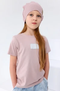 T-Shirt Pudrowy Róż TUSS – Bawełniana Koszulka Dziecięca