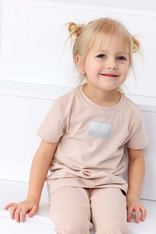T-Shirt Beżowy TUSS – Bawełniana Koszulka Dziecięca