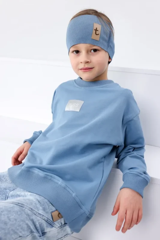 Bluza Over Niebieska – Bawełniana Bluza Dziecięca TUSS