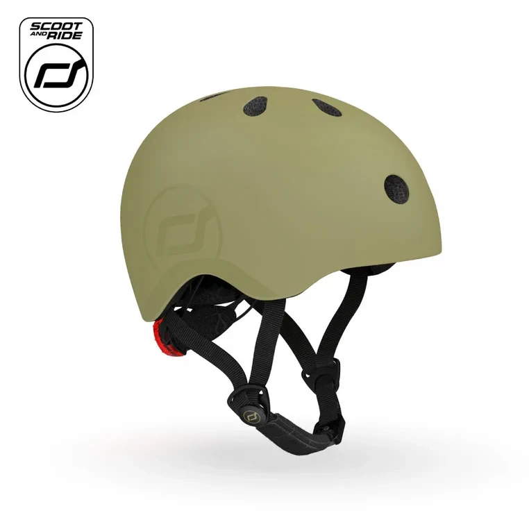 Kask dziecięcy Scoot and Ride S-M Olive dla dzieci 3+ widok boczny