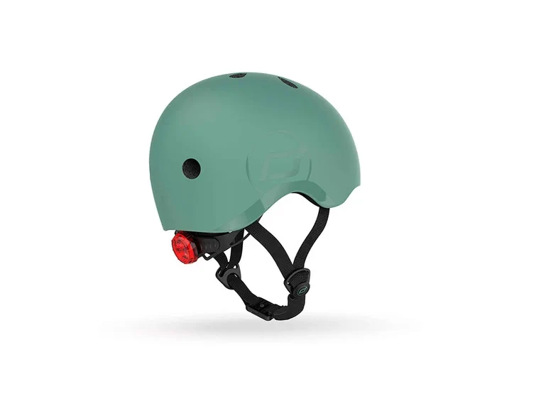 Kask dziecięcy Scoot and Ride Forest widok tylny z lampką LED