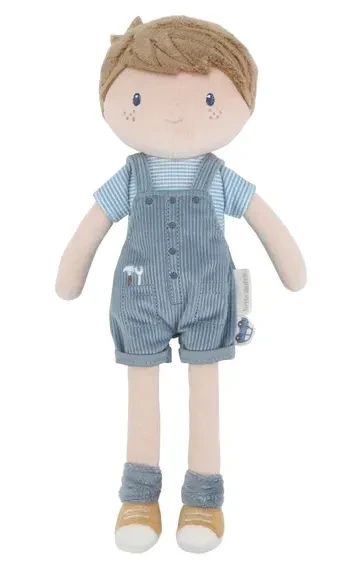 Lalka Jim Little Dutch 35 cm miękka przytulanka dla dziecka w niebieskich ogrodniczkach