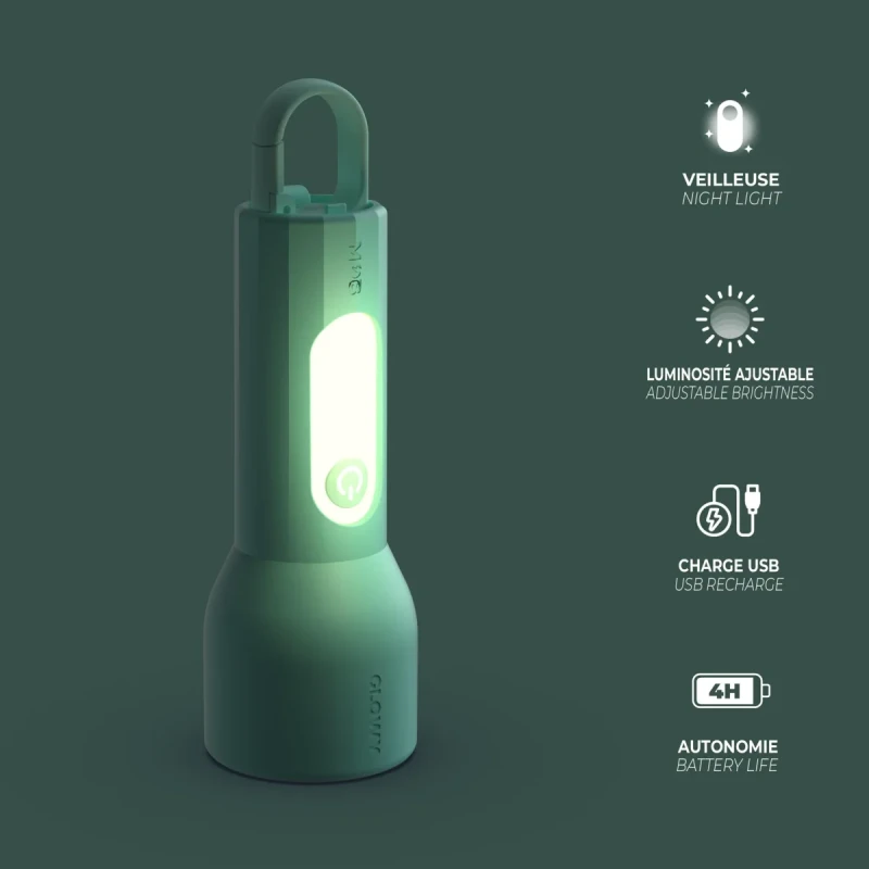 silikonowa lampka nocna dla dzieci MOB Glowy niebieska świecąca