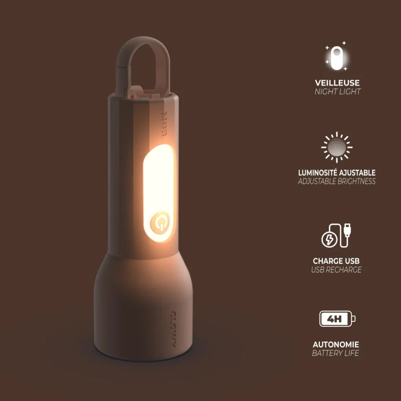 różowa lampka nocna dziecięca MOB Glowy świecąca