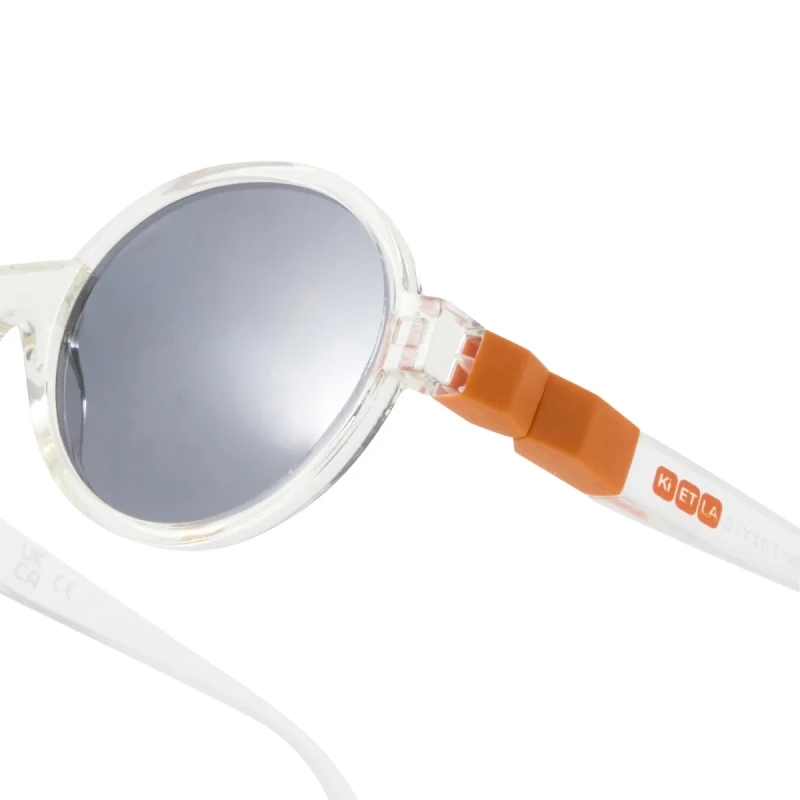 detal zausznika okulary Ki ET LA Pop Cristal Carrot pomarańczowy zawias