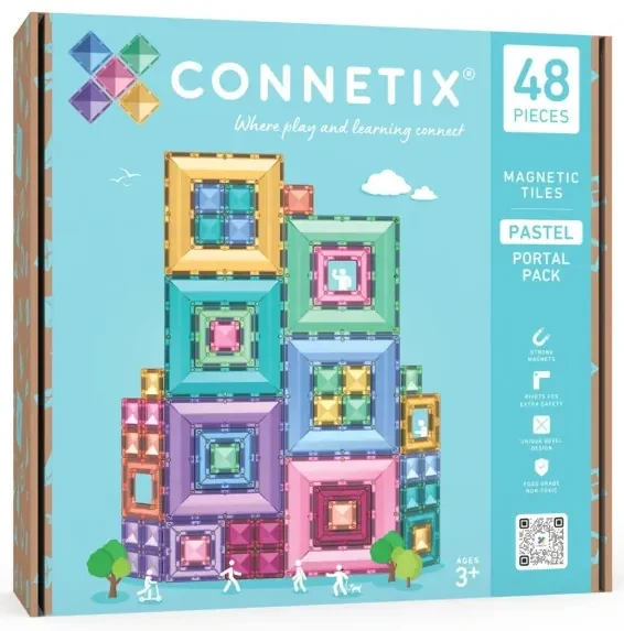 klocki magnetyczne CONNETIX pastel portal pack 48 elementów opakowanie produktu
