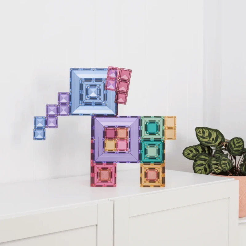 klocki magnetyczne CONNETIX pastel portal pack konstrukcja zwierzątko