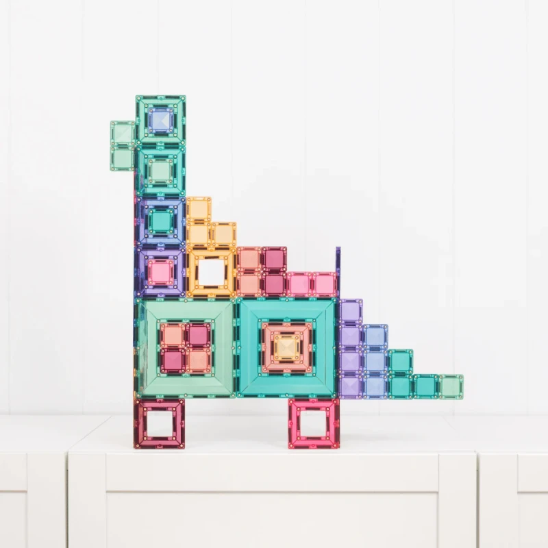 konstrukcja dinozaura z klocków magnetycznych CONNETIX pastel portal