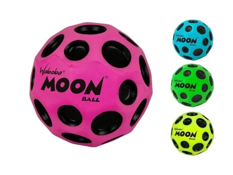 Porównanie kolorów piłeczek Moon Ball Waboba różowa niebieska zielona żółta
