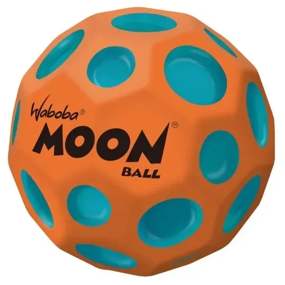 Piłeczka Waboba Martian Moon Ball marsjański pomarańcz widok frontowy wysoko odbijająca piłka dla dzieci