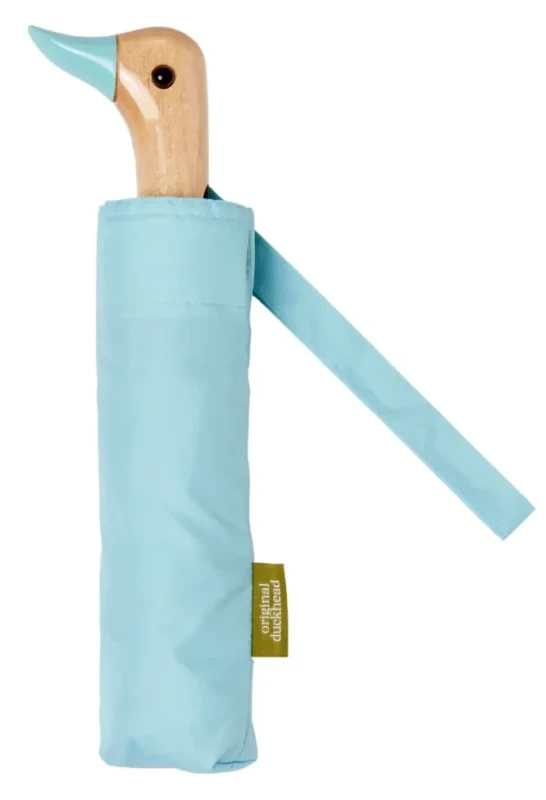 parasolka kaczka Original Duckhead Popsicle Blue CS092 po złożeniu błękitna z drewnianą rączką