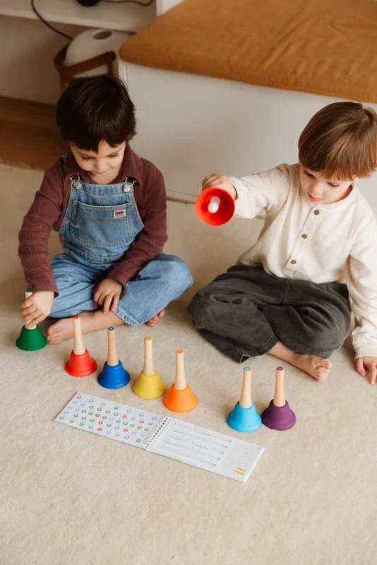edukacyjny instrument muzyczny dla dzieci Juegaconmigo dzwonki kolorowe