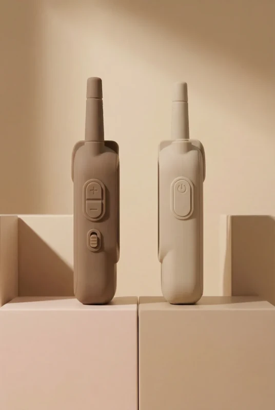 boczny widok krótkofalówki dla dzieci kidtooki beige brown