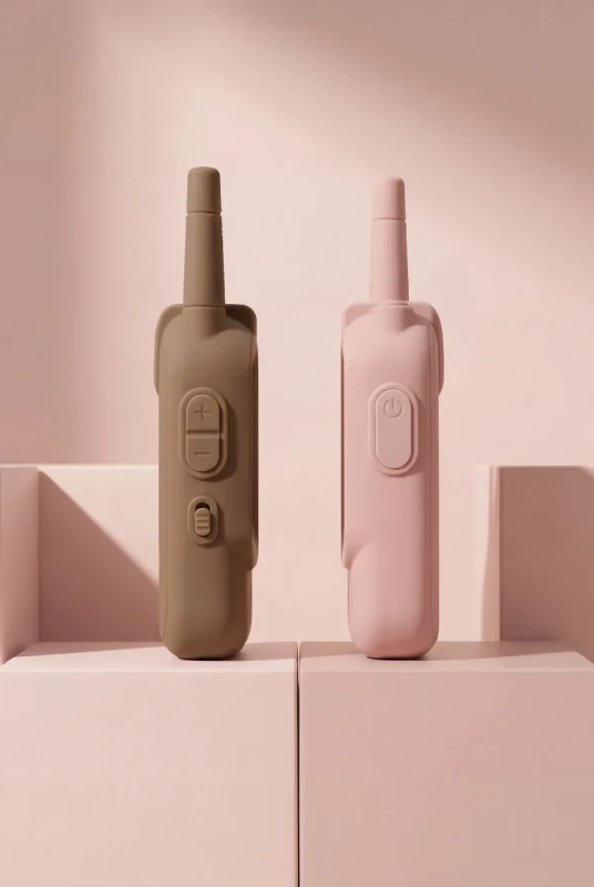 boczny widok dwóch krótkofalówek pink brown