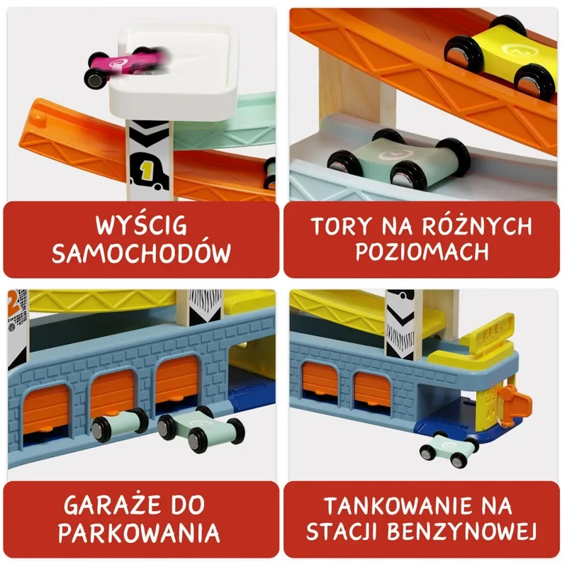 tor samochodowy z garażami i stacją benzynową topbright