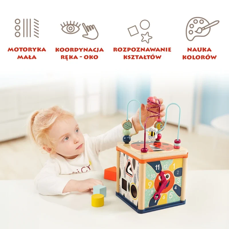 kostka sensoryczna z labiryntem i zegarem topbright