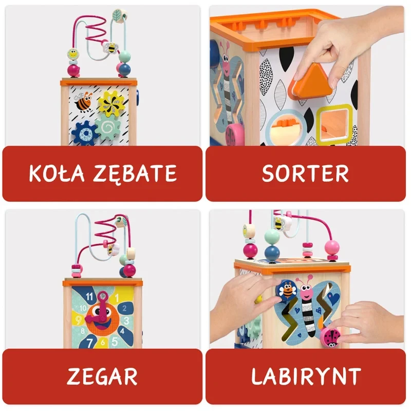 sorter kształtów drewniana kostka edukacyjna topbright
