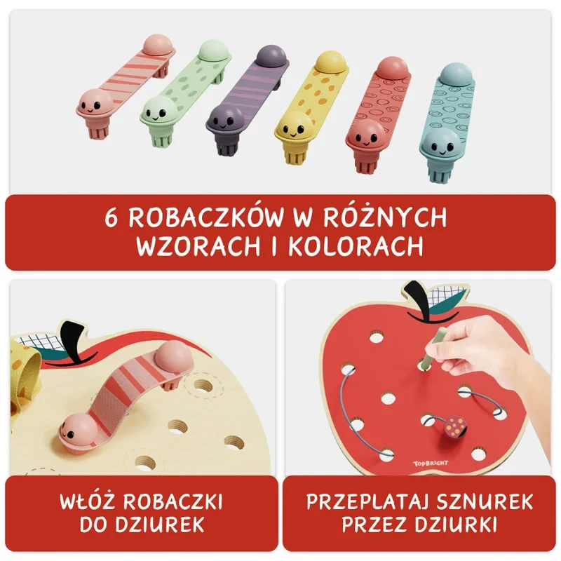 kolorowe robaczki w planszy jabłko topbright
