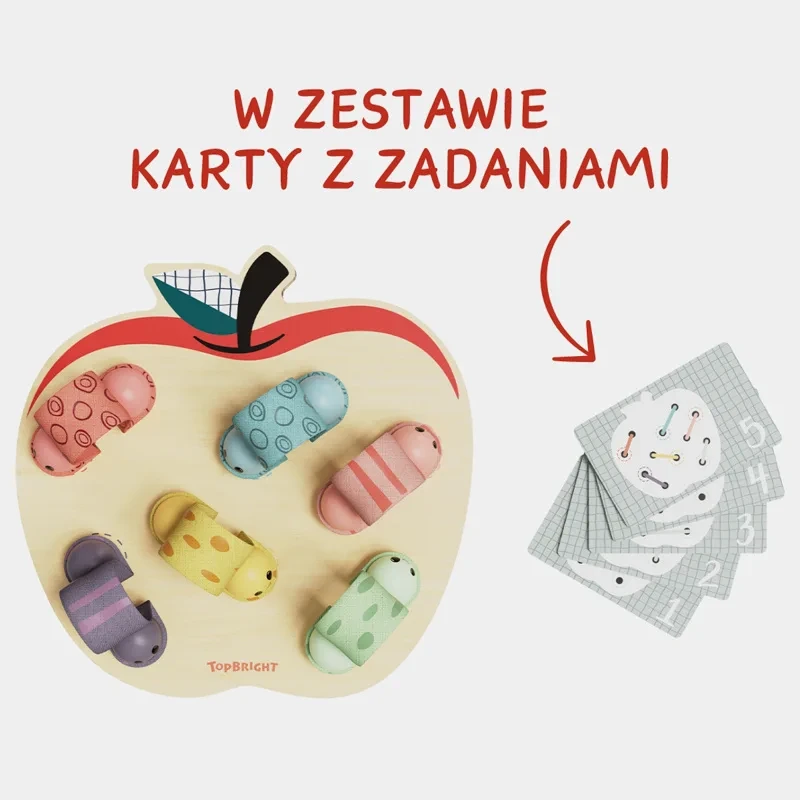 karty zadań do gry robaczki w jabłuszku