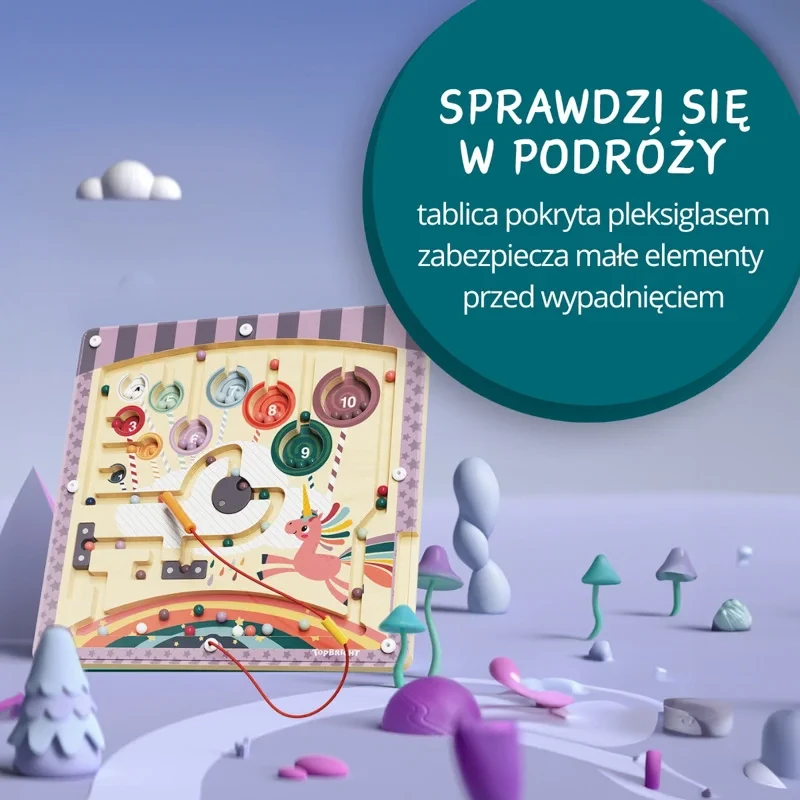magnetyczna plansza jednorożec topbright do podróży