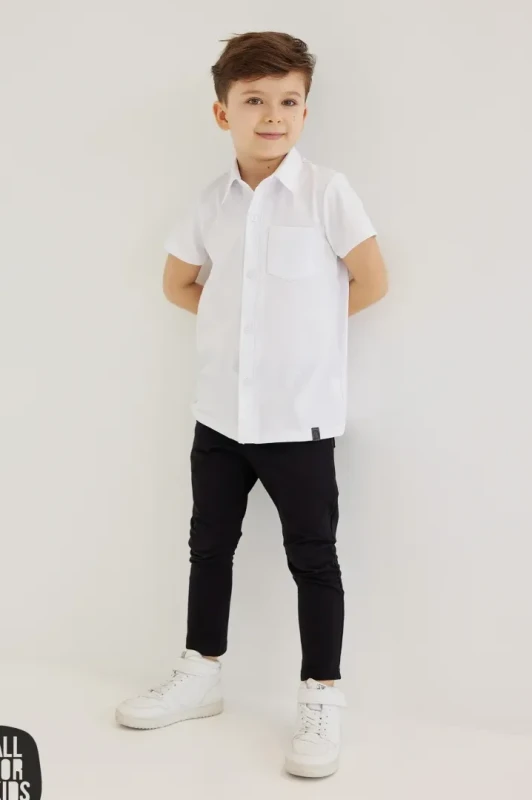 czarne eleganckie spodnie dziecięce all for kids pełna stylizacja